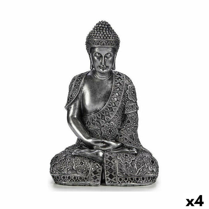 Decorative Figure Buddha Sitting Silver 17 x 32.5 22 Cm 4