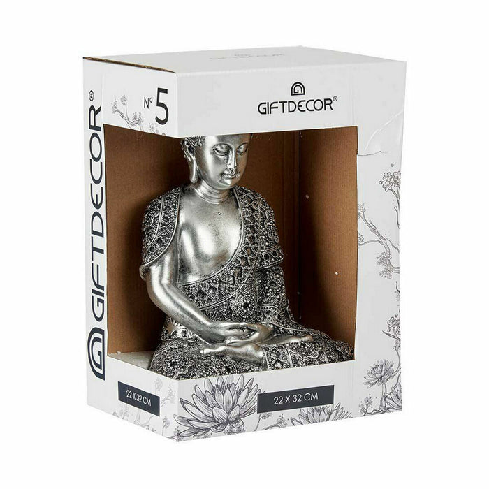 Decorative Figure Buddha Sitting Silver 17 x 32.5 22 Cm 4