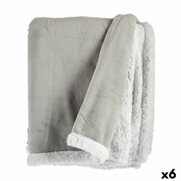 Blanket White Light Grey 130 X 1 X 170 Cm 6 Units