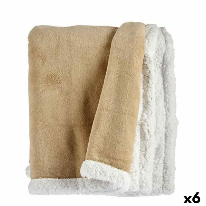 Blanket White Beige 130 X 1 X 170 Cm 6 Units