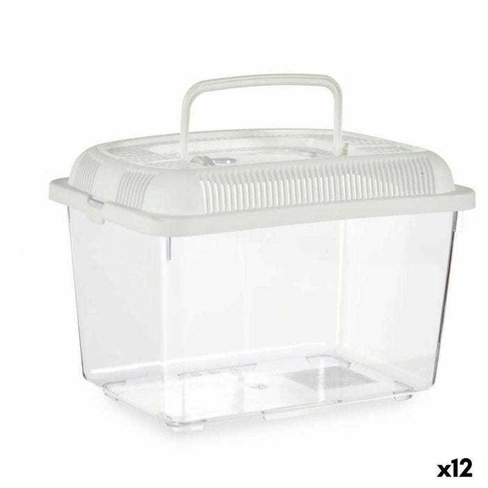 Fish Tank With Handle Medium White Plastic 3 L 17 X 16 X 24 Cm 12 Units