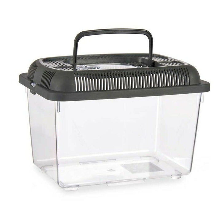 Fish Tank With Handle Medium Anthracite Plastic 3 L 17 x 16 x 24 cm 12 Units