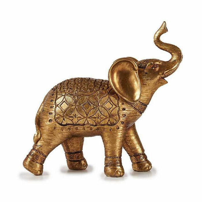 Decorative Figure Elephant Golden 27.5 x 27 11 Cm 4 Units