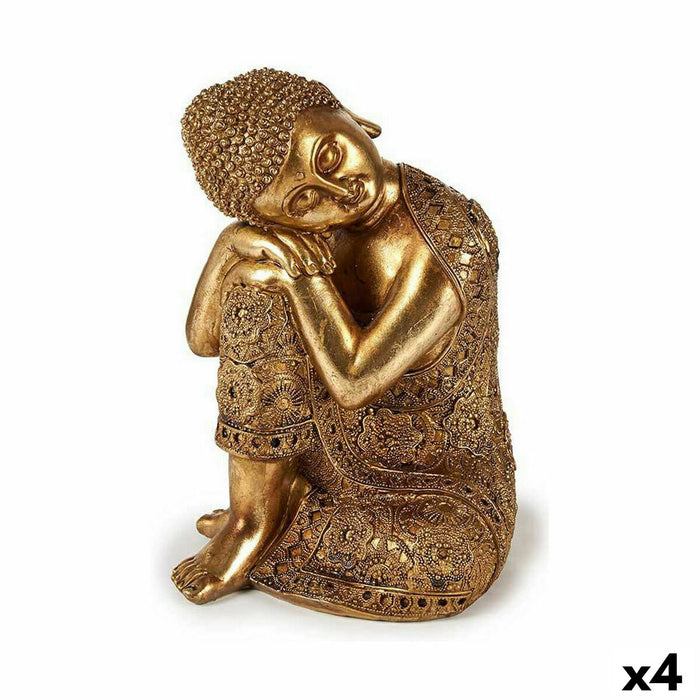 Decorative Figure Buddha Sitting Golden 20 x 30 Cm 4 Units