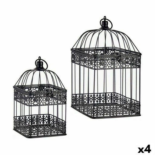 Decorative Cage Set Black 4 Units