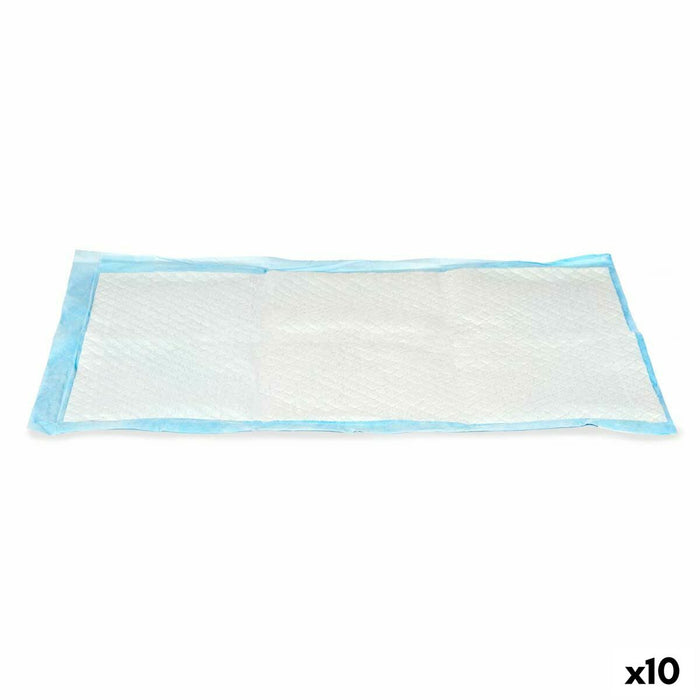 Puppy Training Pad 40 X 60 Cm Blue White Paper Polyethylene 10 Units