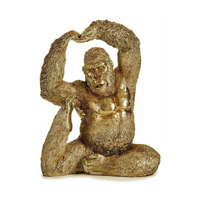 Decorative Figure Yoga Gorilla Golden 14 x 30 25.5 Cm 3