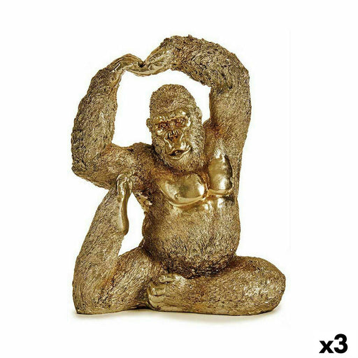 Decorative Figure Yoga Gorilla Golden 14 x 30 25.5 Cm 3