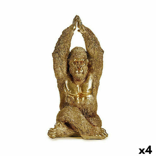 Decorative Figure Yoga Gorilla Golden 17 x 36 19.5 Cm 4