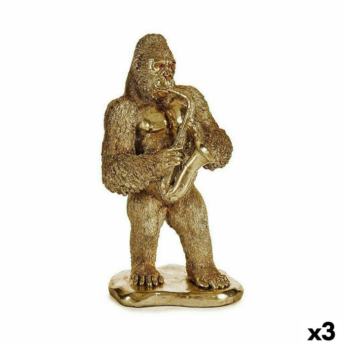 Decorative Figure Gorilla Saxophone Golden 18.5 x 38.8 22