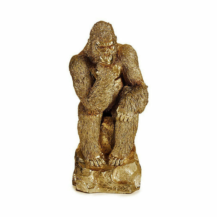 Decorative Figure Gorilla Golden 20.5 X 47 X 23.5 Cm 2 Units