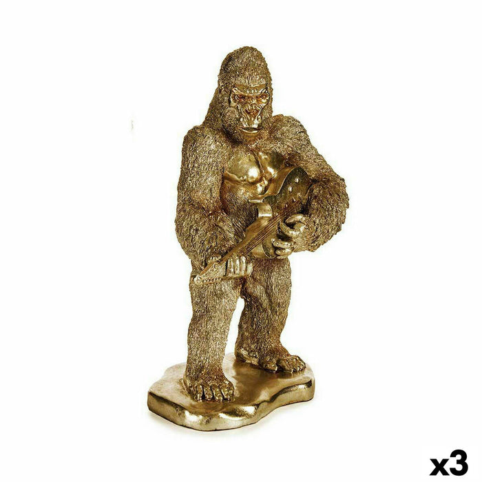 Decorative Figure Gorilla Guitar Golden 16 x 39 27 Cm 3