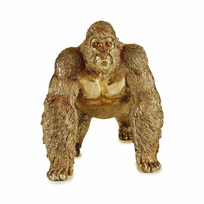 Decorative Figure Gorilla Golden 20 X 27.5 X 34 Cm 2 Units