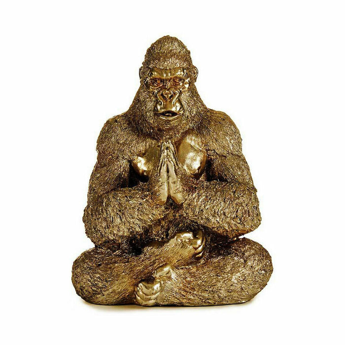 Decorative Figure Yoga Gorilla Golden 16 x 27.5 22 Cm 4