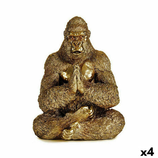 Decorative Figure Yoga Gorilla Golden 16 x 27.5 22 Cm 4