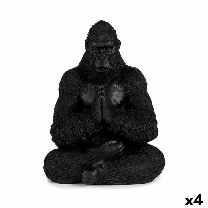 Decorative Figure Gorilla Yoga Black 16 x 28 22 Cm 4 Units