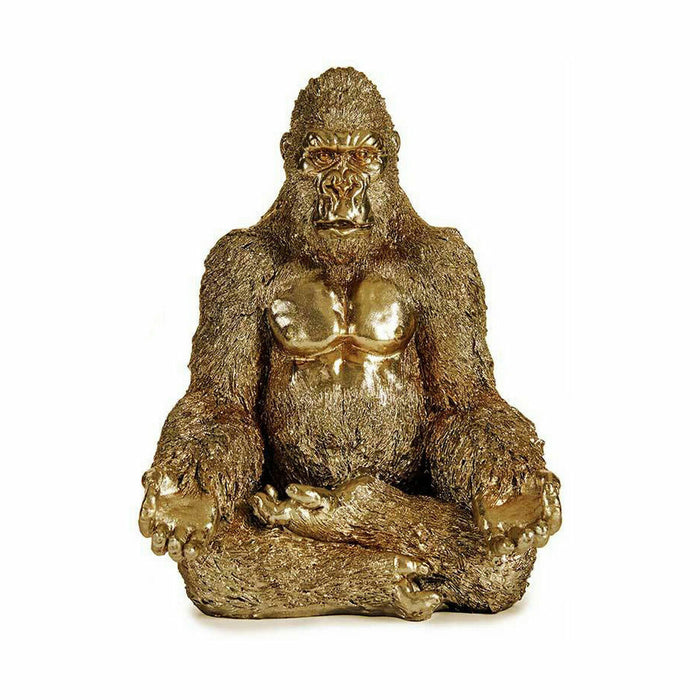 Decorative Figure Gorilla Yoga Golden 19 X 26.5 X 22 Cm 4 Units