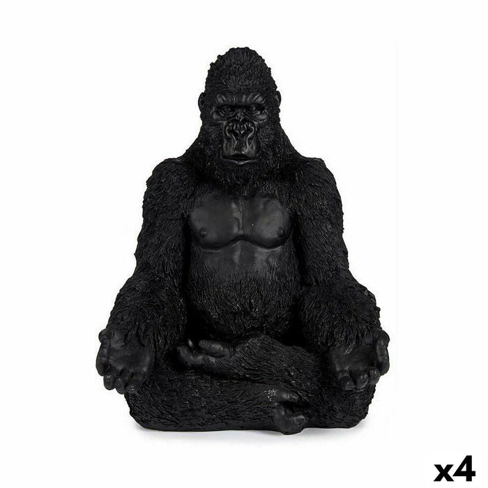 Decorative Figure Gorilla Yoga Black 19 X 26.5 X 22 Cm 4 Units