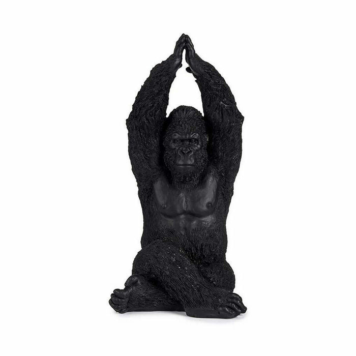 Decorative Figure Gorilla Yoga Black 18 X 36.5 X 19.5 Cm 4 Units