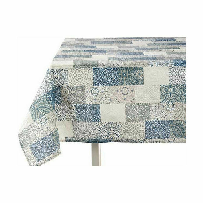 Tablecloth Thin Canvas Anti-stain Tile 140 x 180 Cm Blue 6