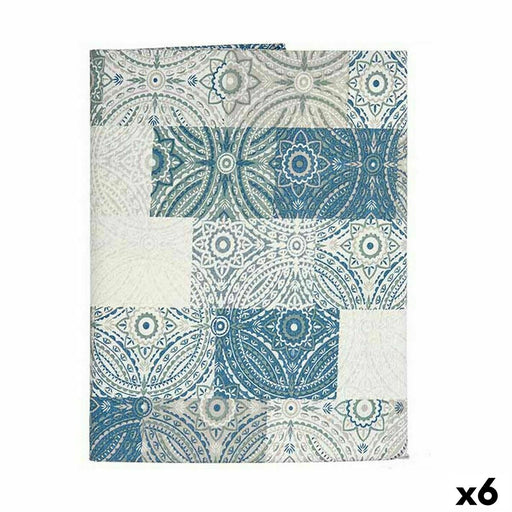 Tablecloth Thin Canvas Anti-stain Tile 140 x 180 Cm Blue 6