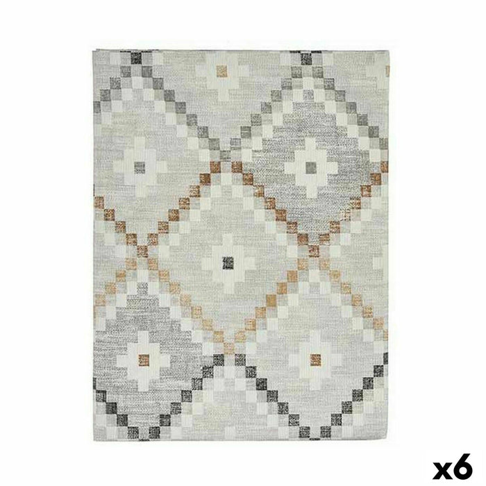 Tablecloth Thin Canvas Anti-Stain Rhombus 140 X 180 Cm Beige 6 Units