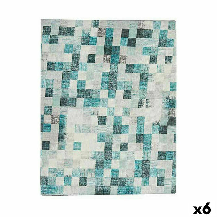 Tablecloth Thin Canvas Anti-Stain Frames 140 X 180 Cm Turquoise 6 Units