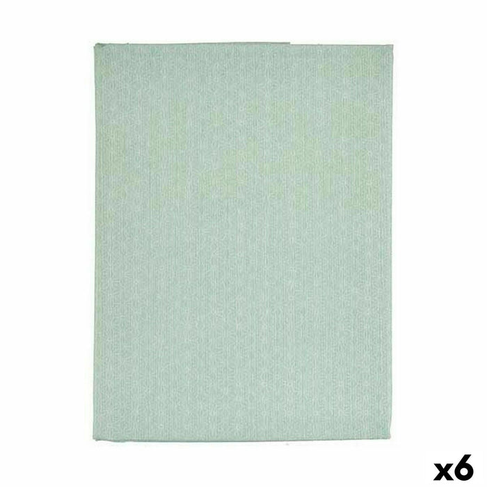 Tablecloth Thin Canvas Anti-Stain Light Green Star 140 X 180 Cm 6 Units