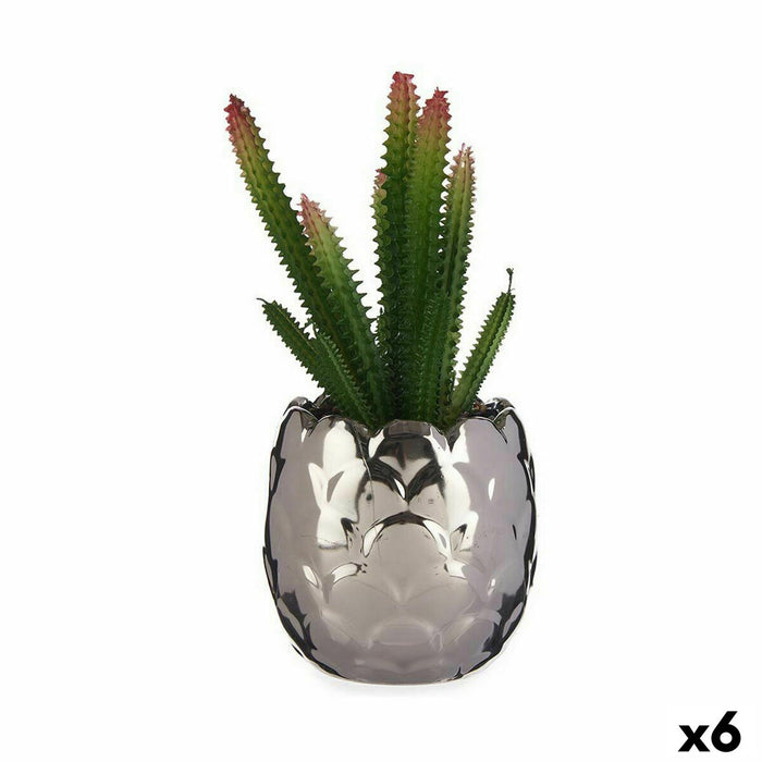 Decorative Plant Cactus Ceramic Plastic 10 X 20 X 10 Cm 6 Units