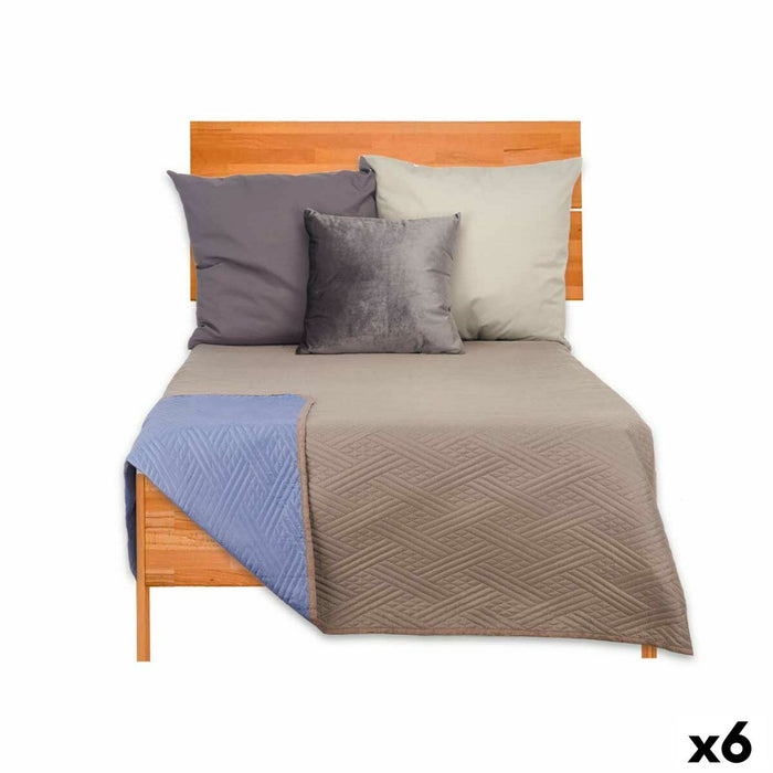 Reversible Bedspread 240 X 260 Cm Blue Grey 6 Units