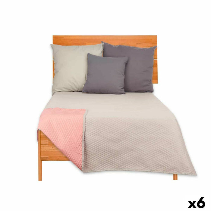 Reversible Bedspread 240 x 260 Cm Grey Pink 6 Units