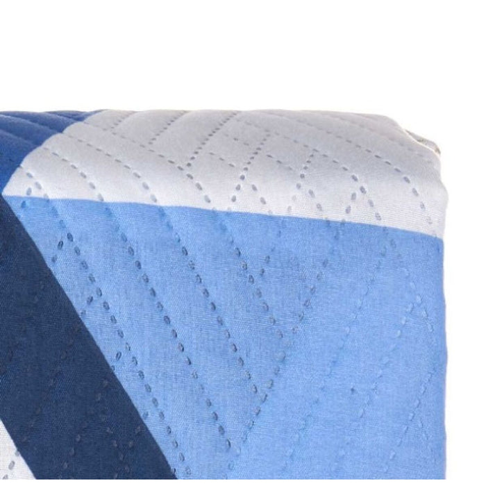 Reversible Bedspread 180 X 260 Cm Blue White 6 Units