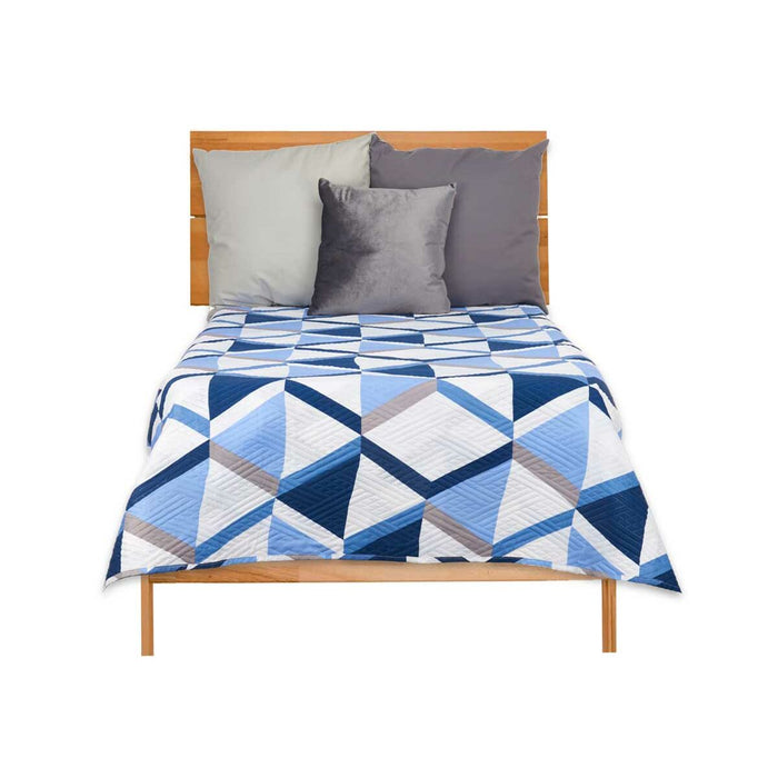 Reversible Bedspread 180 X 260 Cm Blue White 6 Units