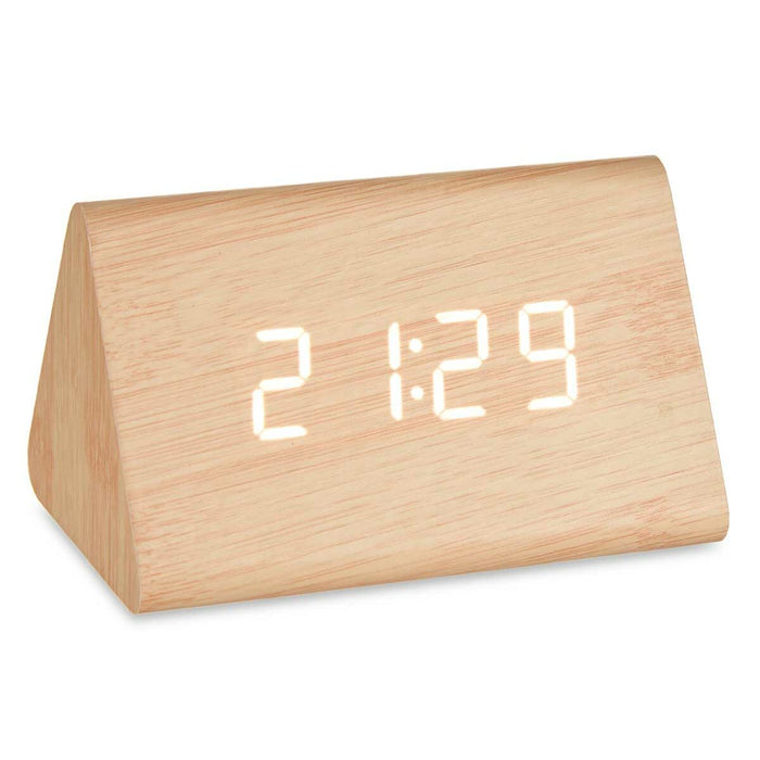 Table-Top Digital Clock Brown Pvc Mdf Wood 11.7 X 7.5 X 8 Cm 12 Units