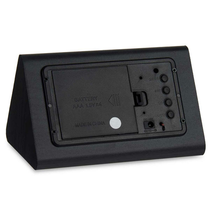 Table-Top Digital Clock Black Pvc Mdf Wood 11.7 X 7.5 X 8 Cm 12 Units