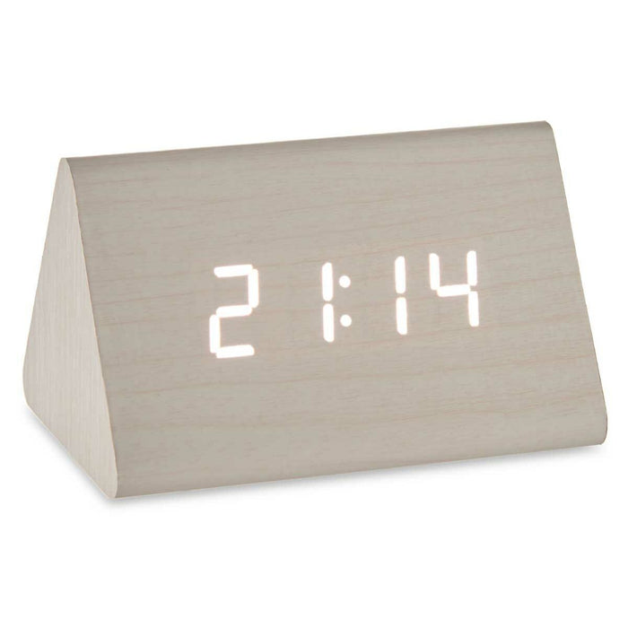 Table-Top Digital Clock White Pvc Mdf Wood 11.7 X 7.5 X 8 Cm 12 Units