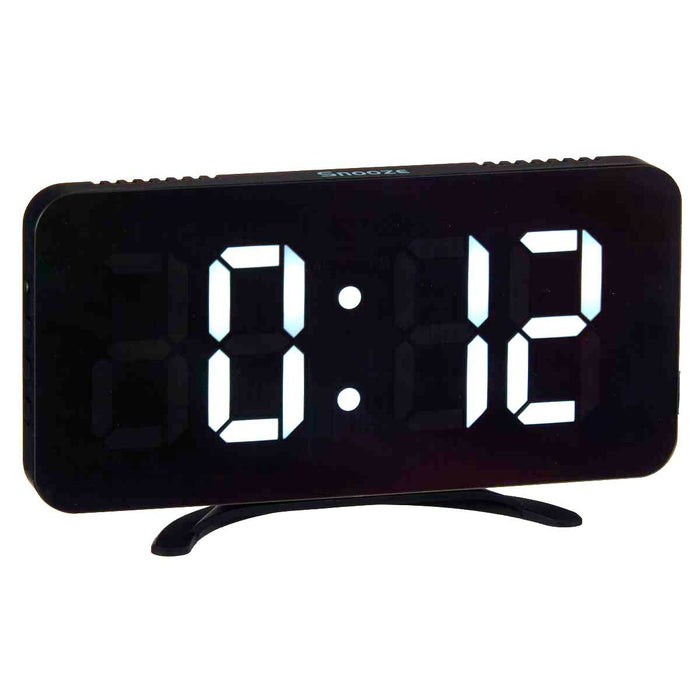 Table-Top Digital Clock Black Abs 15.7 X 7.7 X 1.5 Cm 12 Units