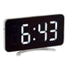 Table-top Digital Clock White Abs 15.7 x 7.7 1.5 Cm 12 Units