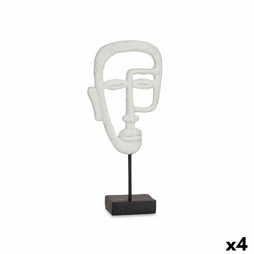 Decorative Figure Face White 19.5 x 38 10.5 Cm 4 Units