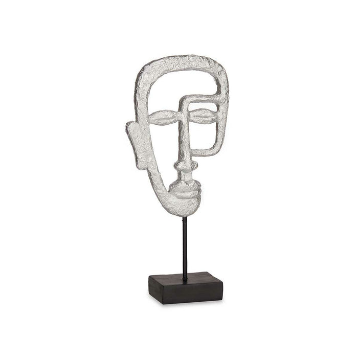 Decorative Figure Face Silver 19.5 x 38 10.5 Cm 4 Units