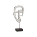 Decorative Figure Face Silver 19.5 x 38 10.5 Cm 4 Units