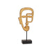 Decorative Figure Face Golden 19.5 x 38 10.5 Cm 4 Units