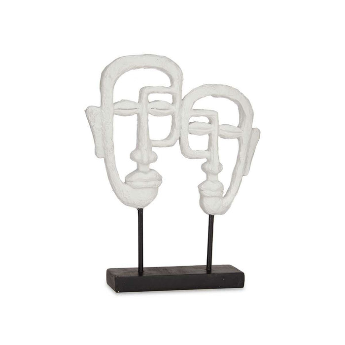 Decorative Figure Face White 27 X 32.5 X 10.5 Cm 4 Units