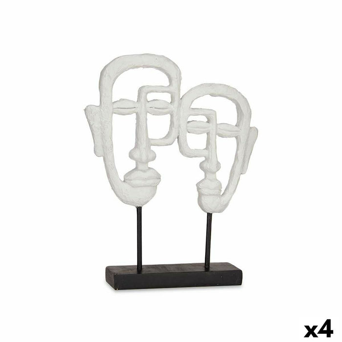 Decorative Figure Face White 27 X 32.5 X 10.5 Cm 4 Units