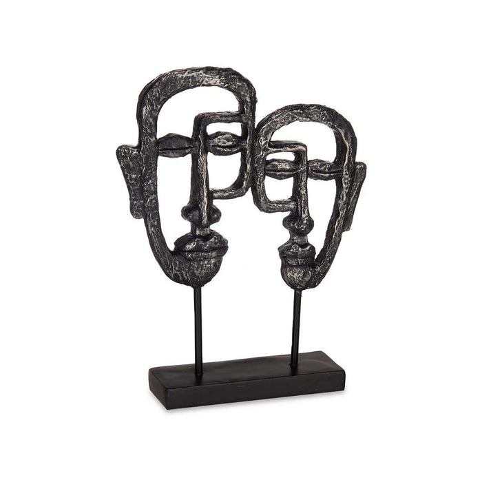 Decorative Figure Face Black 27 X 32.5 X 10.5 Cm 4 Units