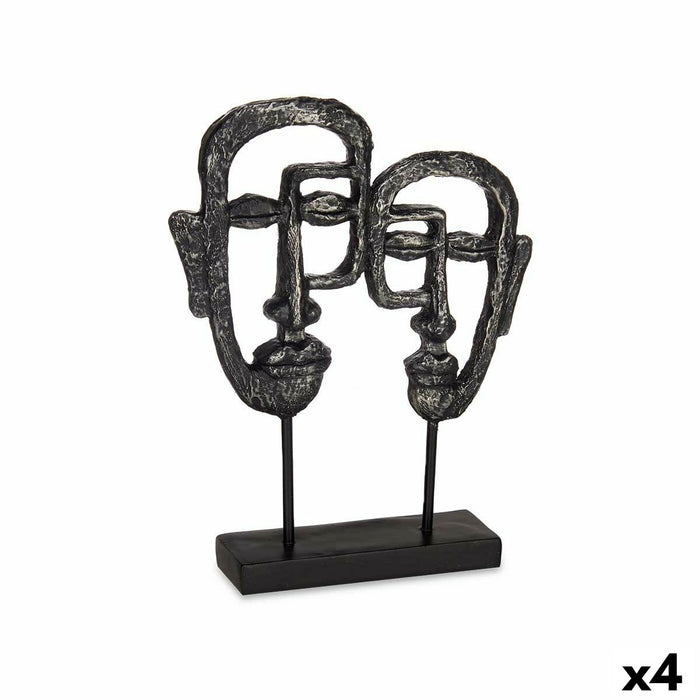 Decorative Figure Face Black 27 X 32.5 X 10.5 Cm 4 Units