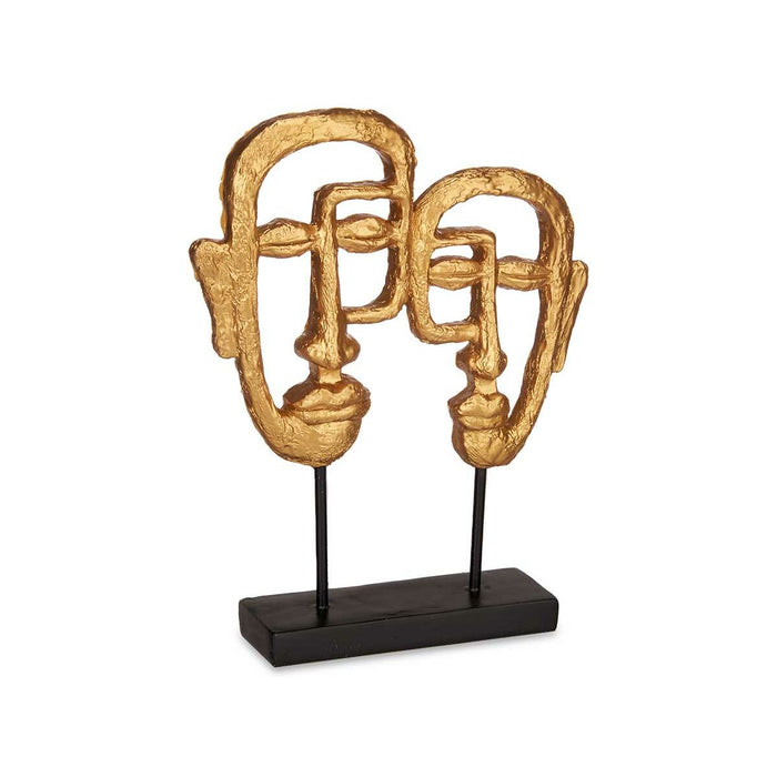 Decorative Figure Face Golden 27 X 32.5 X 10.5 Cm 4 Units