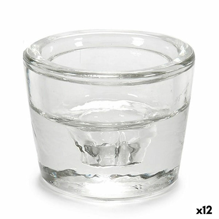 Candleholder Transparent Glass 6 X 4.3 X 6 Cm 12 Units