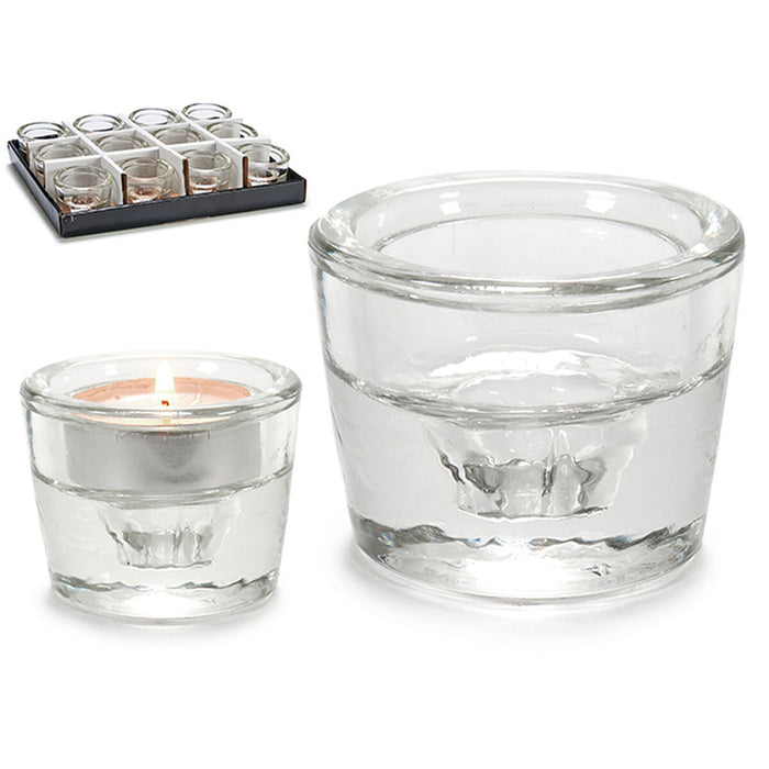 Candleholder Transparent Glass 6 X 4.3 X 6 Cm 12 Units