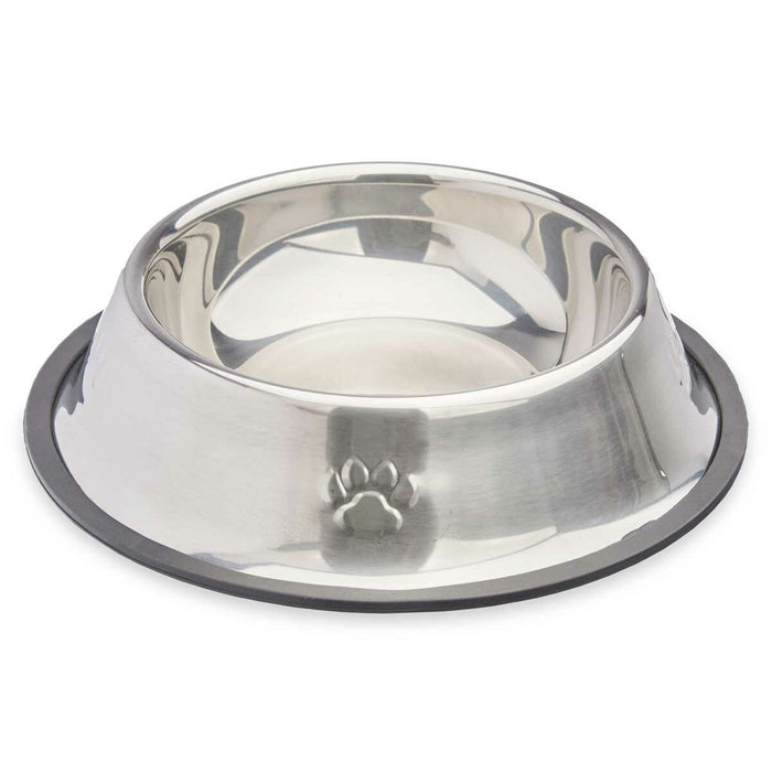 Dog Feeder Silver Grey Rubber Metal 22 x 6 x 22 cm 12 Units